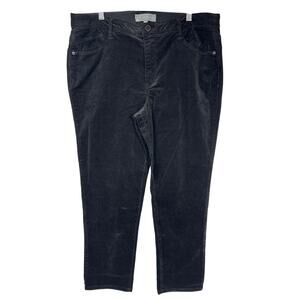 Wit & Wisdom AbSolution Corduroy Straight Leg Pants Black Size 16 High Waisted